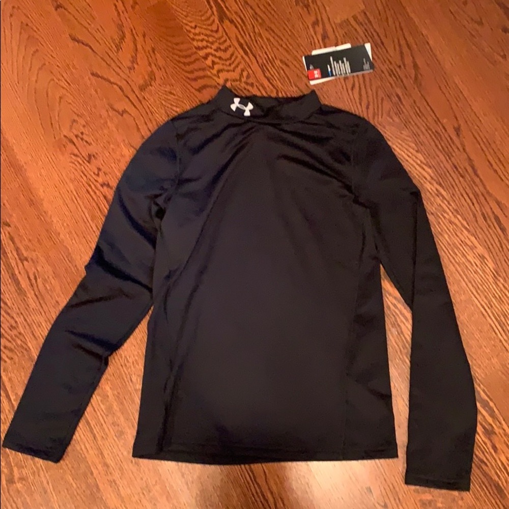 UA Boy's ColdGear Mock Neck Long Sleeve Shirt